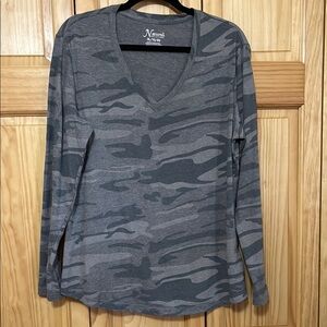 Natural Reflections Gray Camouflage Women's Top